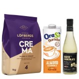 Кофе зерно, напиток и сироп